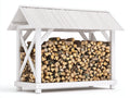 Abri à bûches-Bois-180 x 90 x 170 cm-Blanc-Style moderne extérieur