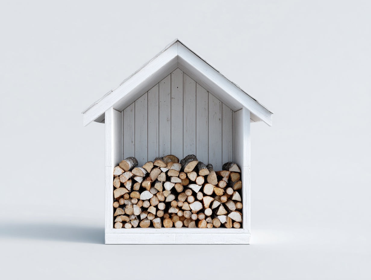 Abri à bûches-Bois-150 x 70 x 160 cm-Blanc-Style classique extérieur