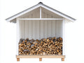 Abri à bûches-Bois-160 x 80 x 170 cm-Blanc-Style classique extérieur