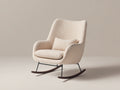 Fauteuil à bascule-Tissu-Métal-Bois-85 x 92 x 96 cm-Beige-Noir-Marron-Design moderne ergonomique