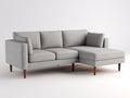 Canapé d'angle - Tissu-Bois - 300 x 175 x 85 cm - Gris clair - Style scandinave avec méridienne