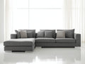 Canapé d'angle - Tissu - 320 x 190 x 85 cm - Gris - Style moderne avec méridienne