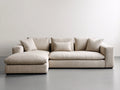Canapé d'angle - Tissu - 290 x 180 x 80 cm - Beige clair - Style moderne avec méridienne