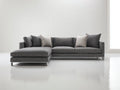 Canapé d'angle - Tissu - 300 x 180 x 85 cm - Gris - Style moderne avec méridienne