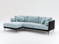 Canapé d'angle - Tissu - 300 x 180 x 82 cm - Bleu clair - Style moderne avec méridienne