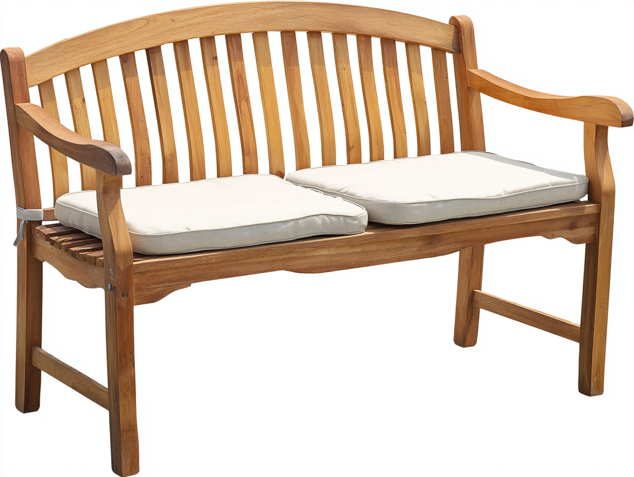 Banc de jardin - Bois-Tissu - 170 x 70 x 90 cm - Bois naturel-Blanc - Style classique extérieur