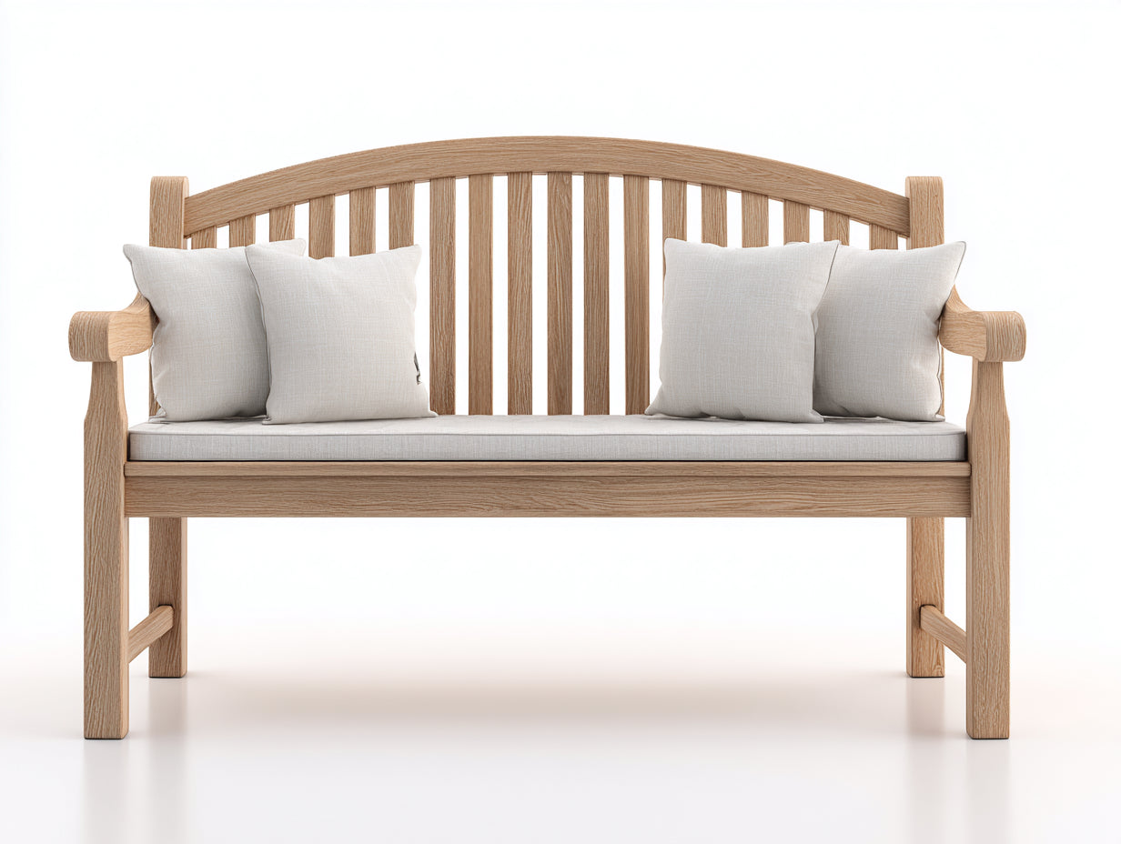 Banc de jardin - Bois-Tissu - 180 x 75 x 95 cm - Bois naturel-Blanc - Style nordique moderne