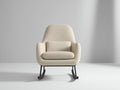 Fauteuil à bascule-Tissu-Métal-Bois-78 x 88 x 98 cm-Beige-Noir-Marron-Style moderne à dossier haut