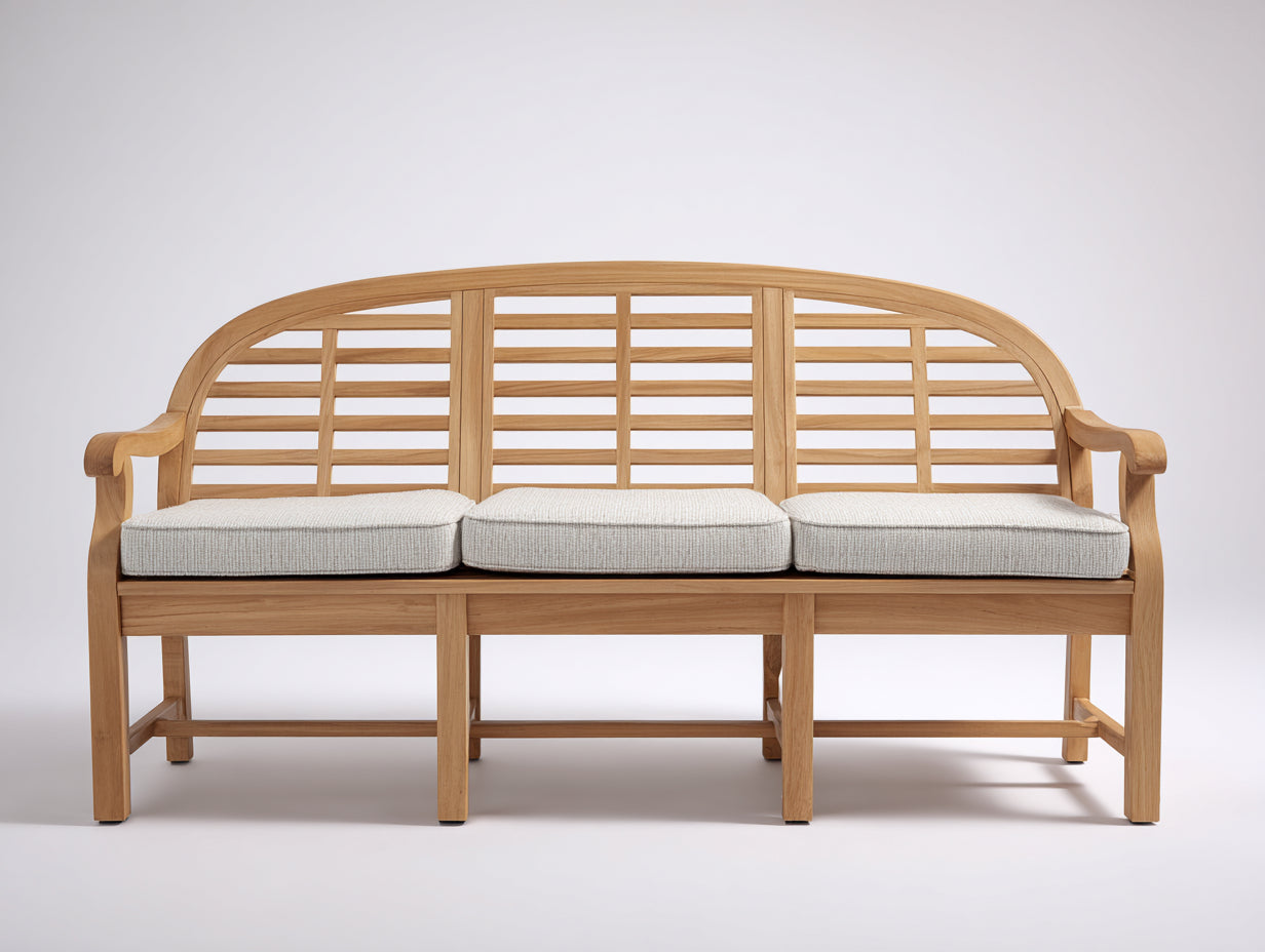 Banc de jardin - Bois-Tissu - 200 x 80 x 95 cm - Bois naturel-Gris clair - Style contemporain